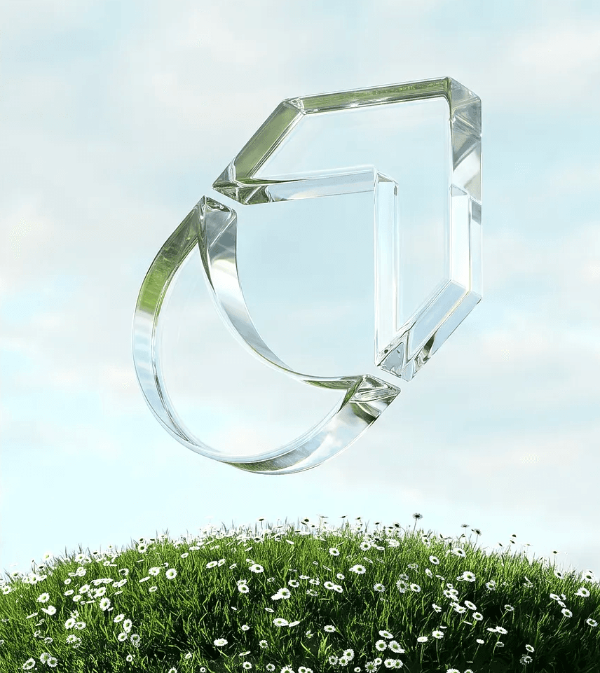 growseo glass logo floating over a field of daisies